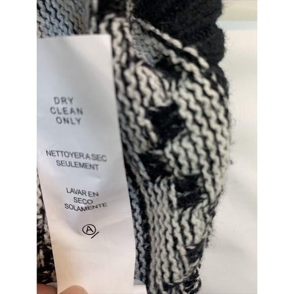 Karen Kane Aztec Black White Patten Waterfall Draped Open Front Cardigan Women M - Picture 8 of 11